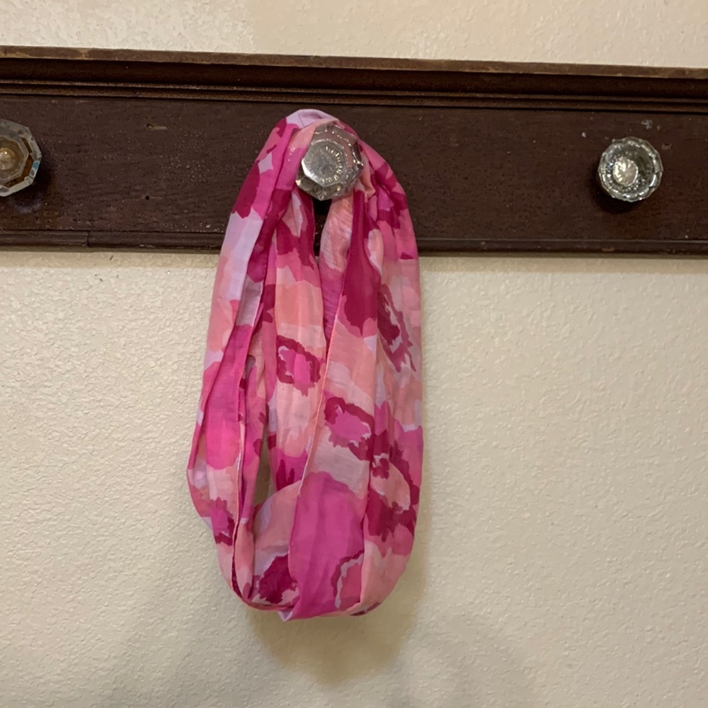 Pink floral infinity scarf